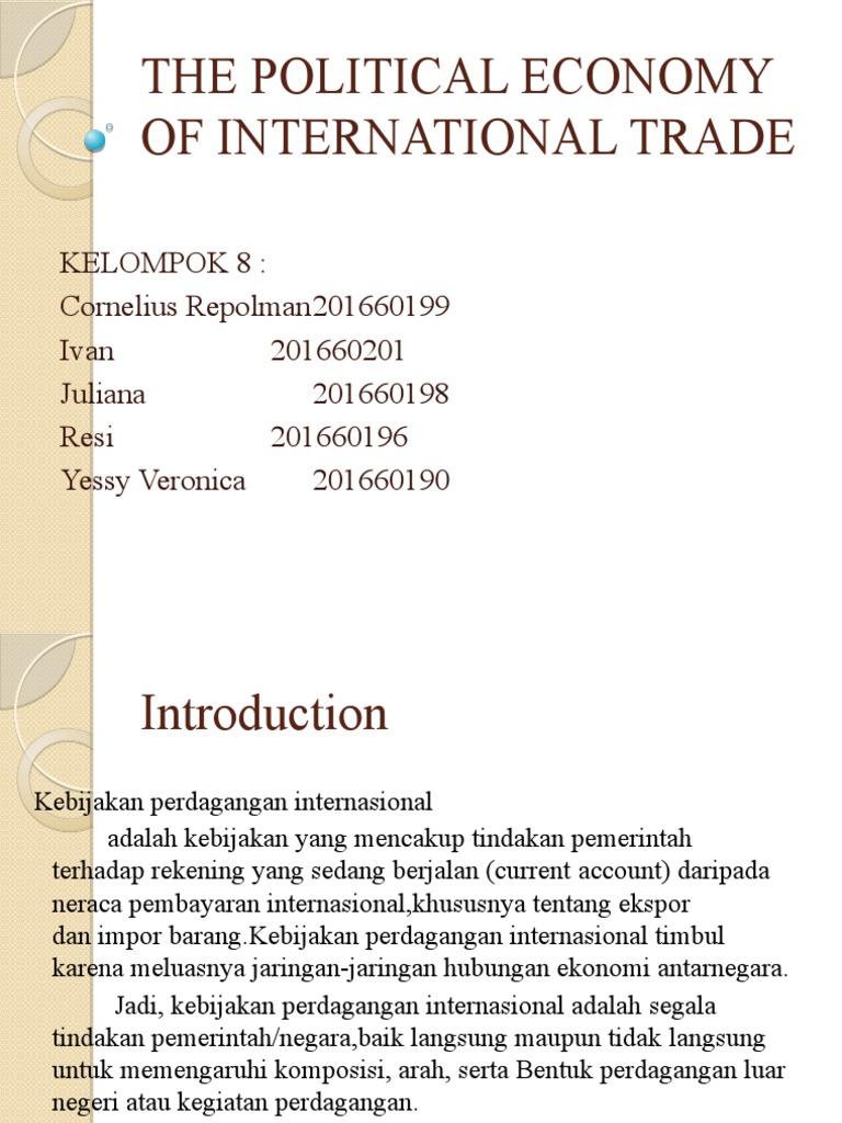 Chapter 6 The Political Economy of International Trade | PDF