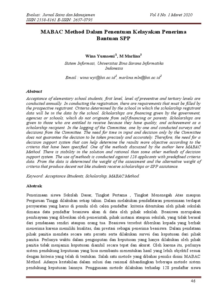 Mabac. Kelayakaan Penerima Bantuan SPP | PDF | International Standard ...