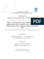 Sujet: Conception Et Développement D'une Application Afin de Générer Un Code HTML/ CSS À Partir D'une Capture D'écran D'un Site Web