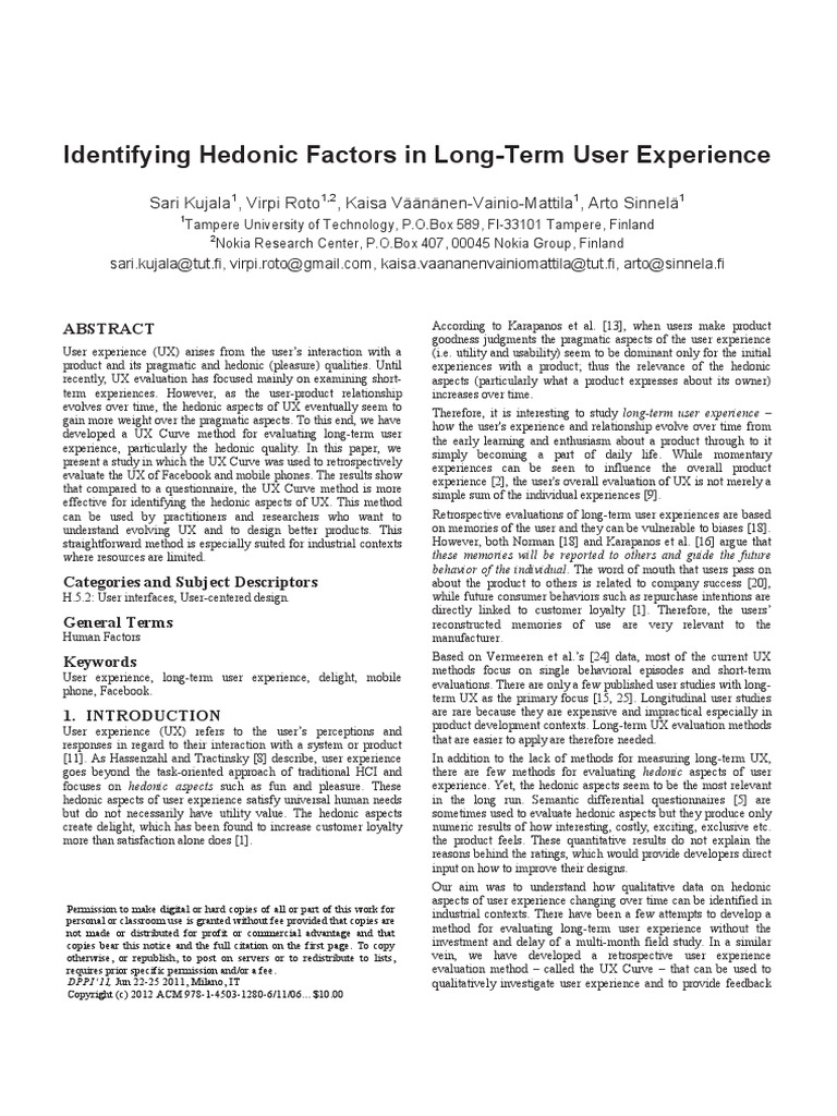 Long-Term User Experience Evaluation | PDF | User Experience | Usability