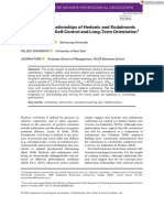 Differential Relationships of Hedonic and Eudaimonic Well-Being With Self-Control and Long-Term Orientation1