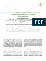 Vulnerability, Resilience, Hazard, Risk, Damage, and Loss: A Socio-Ecological Framework For Natural Disaster Analysis