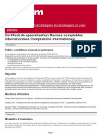 Certificat de Specialisation Normes Comptables Internationales Comptabilite Internationale