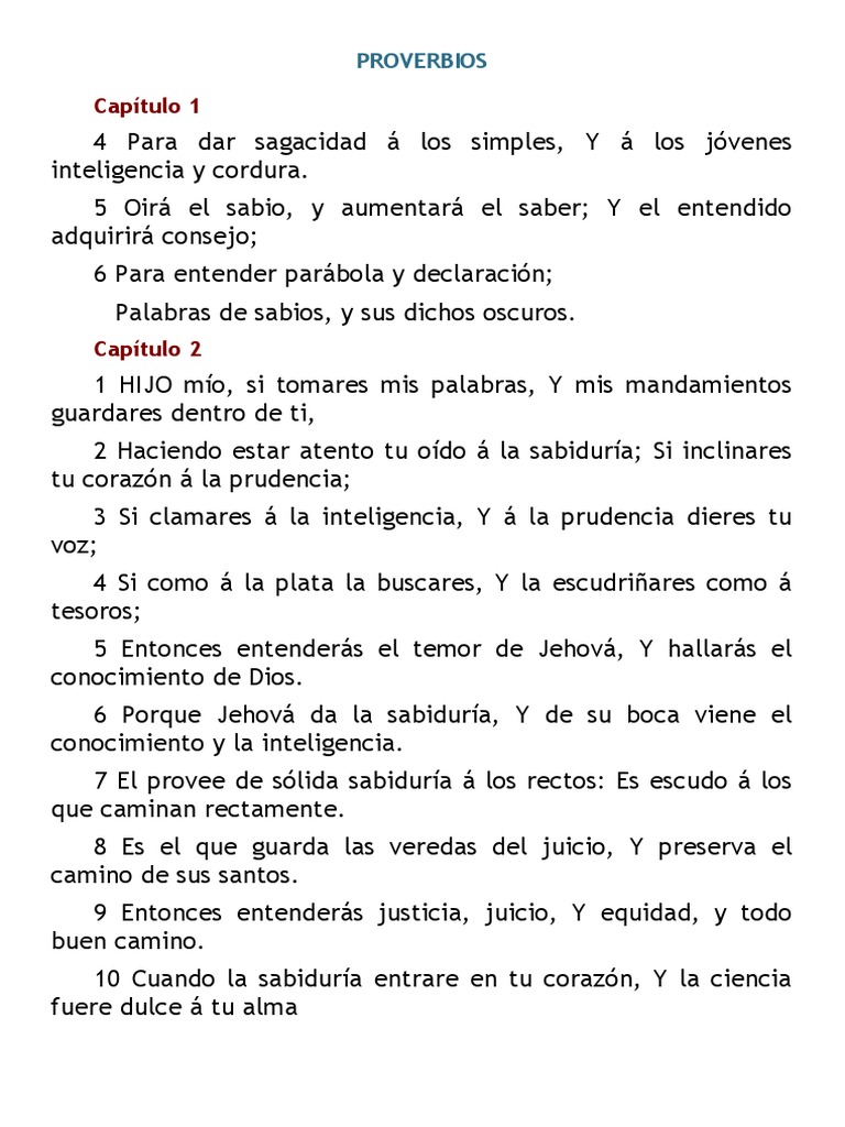 PROVERBIOS | PDF | Gracia en el cristianismo | Cristo (título)