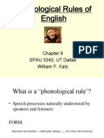 Phonological Rules of English: SPAU 3343, UT Dallas William F. Katz