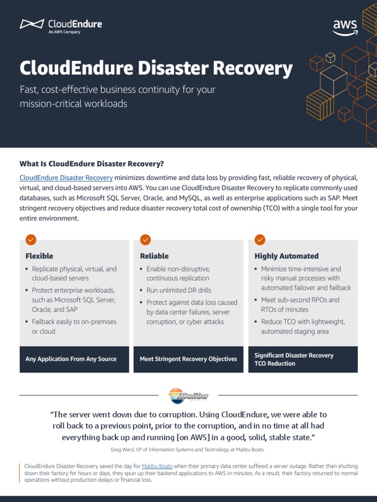 CloudEndure Disaster Recovery Brochure PDF Amazon  Services Disaster Recovery