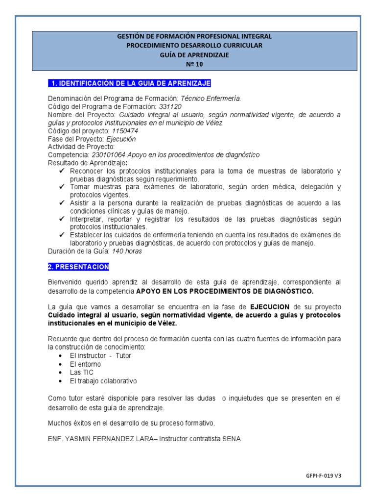 Guia de Aprendizaje #10 (Medios de Diagnostico) | PDF | Diagnostico ...