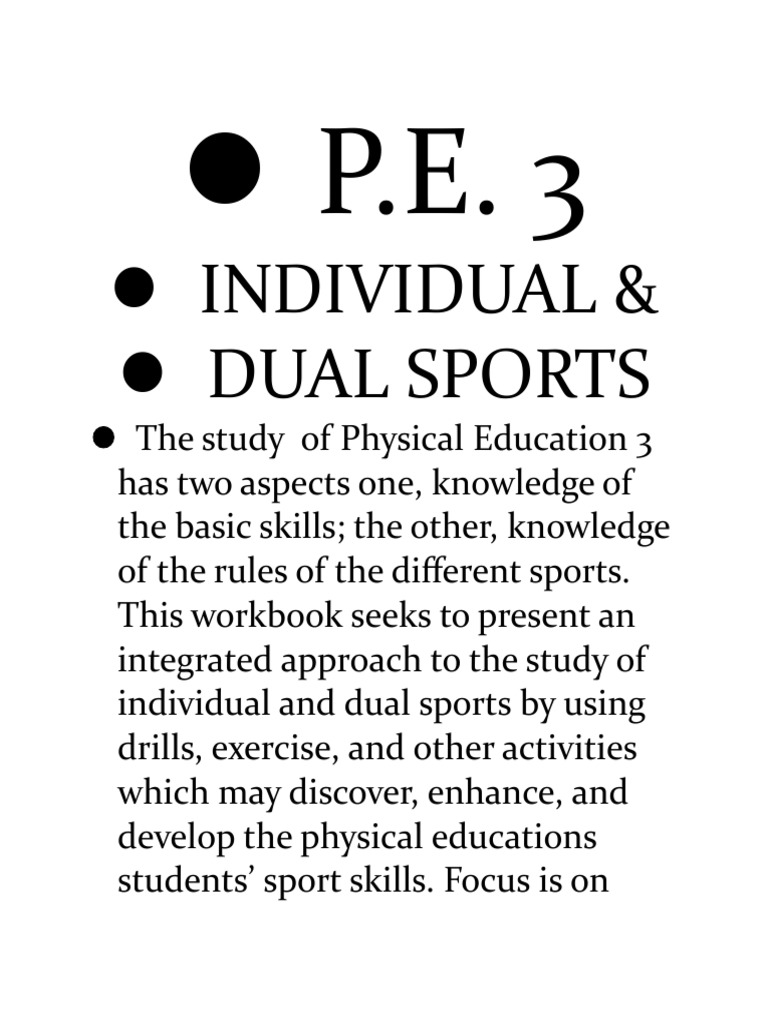 Individual & Dual Sports PDF