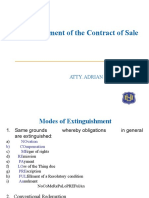 Extinguishment of The Contract of Sale: Atty. Adrian B. Campilla