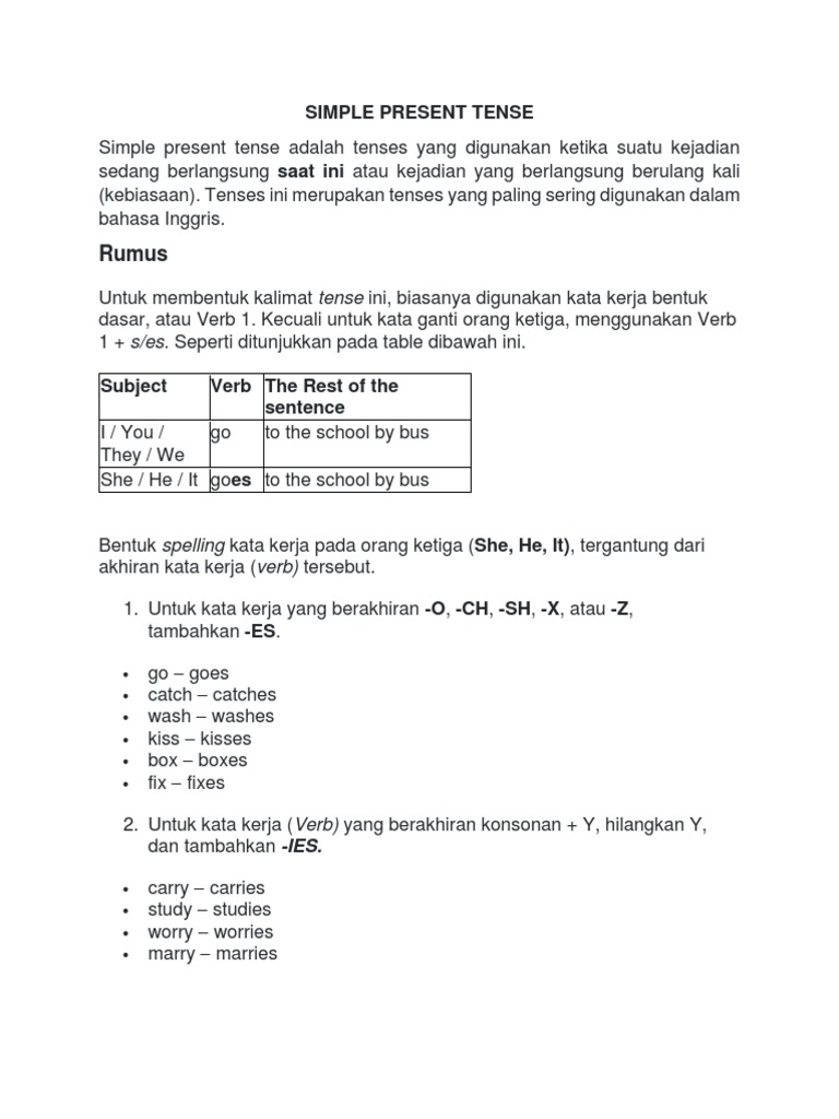 Panduan Lengkap Simple Present Tense | PDF