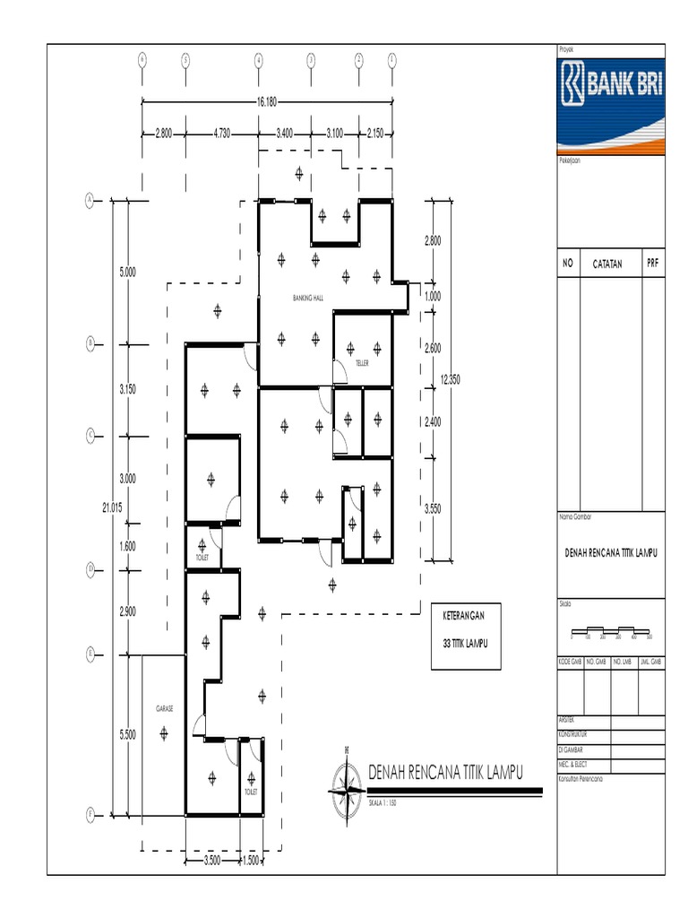 Denah Rencana Titik Lampu: Proyek | PDF