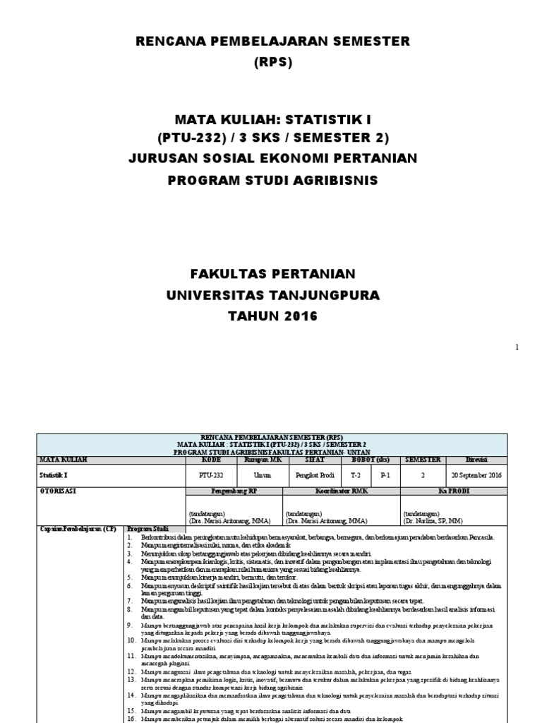 RPS Statistik I | PDF