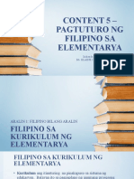 Content 5 Pagtuturo NG Filipino Sa Elementarya