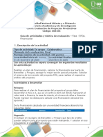 Guía de Actividades y Rúbrica de Evaluación - Unidad 1 y 2 - Fase 5 - POA. Financiación