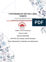 Alimentación y Nutrición en la adolescencia