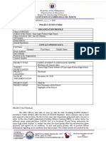 Project Entry Form Organization Profile: Enclosure 2. of The Division Memorandum - , S. 2020