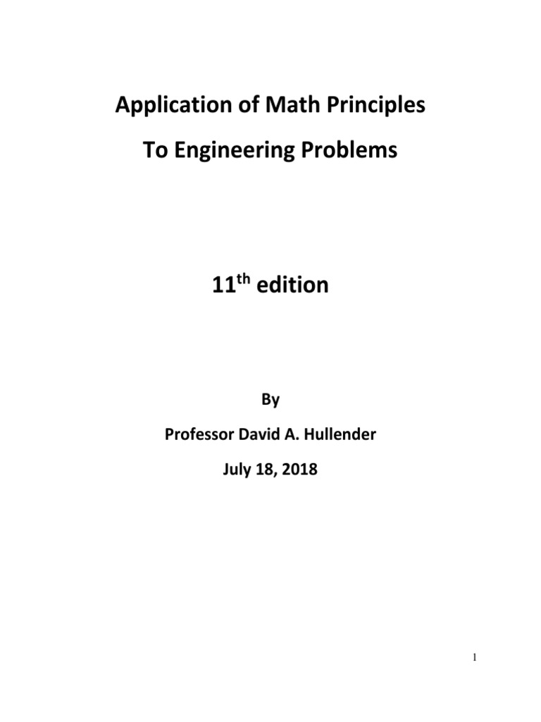 Application of Math Principles To Engineering Problems 11th Edition 7 ...