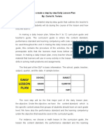 Daily Lesson Plan (Summary by Carlot Tortola)