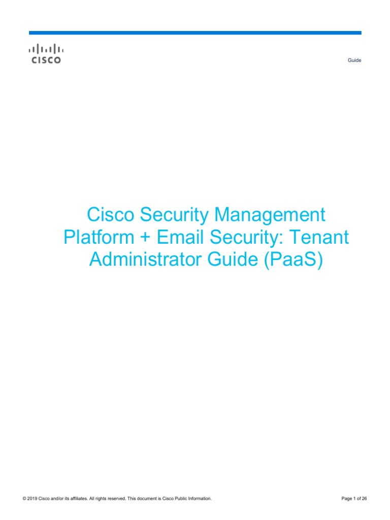 Cisco Security Management Platform - 092019 - Tenant Guide | PDF ...