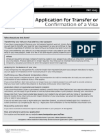 Application For Transfer Or: Confirmation of A Visa