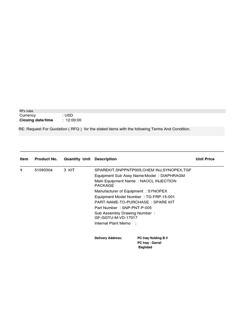 RFQ Number 6300031587 RFQ Name 1039279 11.12.2017 140810 Contact