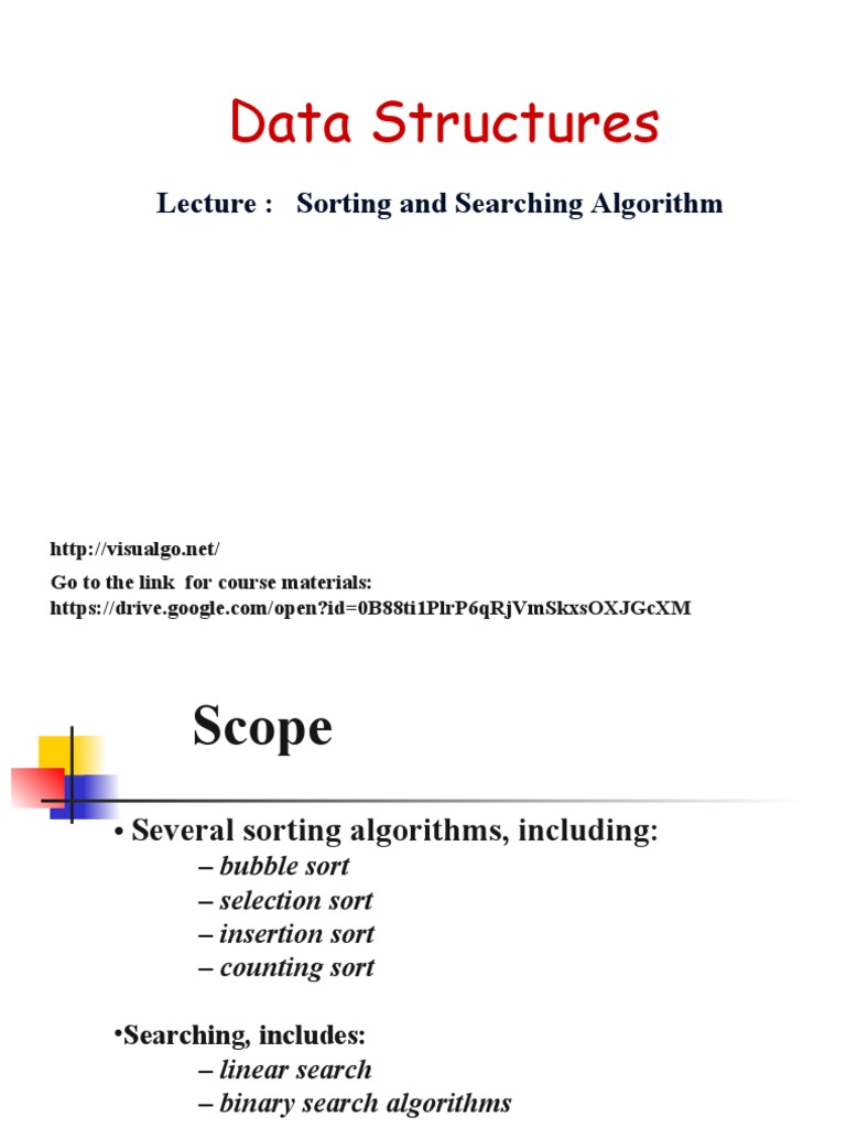 5 - Sorting and Searching Algorithm | PDF | Time Complexity | Array ...