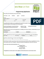 2011 Programming Form