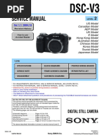 Sony DSC-V3 Level 2 Service Manual (P. N. - 987676232)