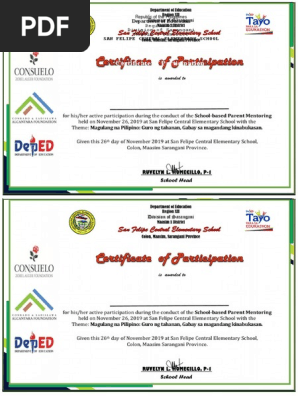 certificate of participation