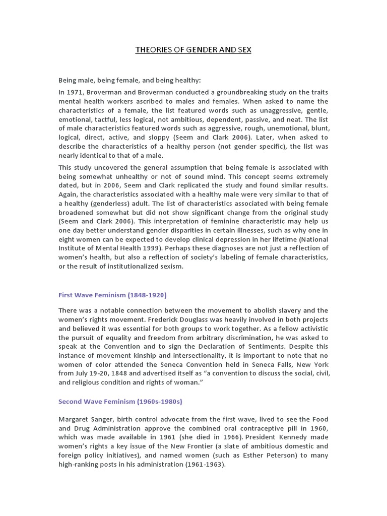 Gender and Sex Theories Overview | PDF | Gender | Gender Studies