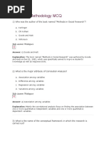 Research Methodology MCQ: 1) Who Was The Author of The Book Named "Methods in Social Research"?