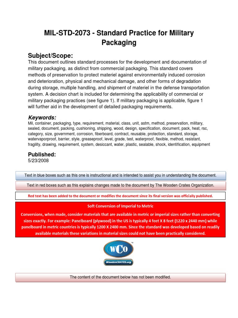 Military Packaging Standards Overview | PDF | Packaging And Labeling ...