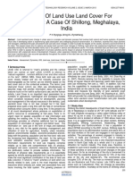 Dynamics of Land Use Land Cover For Sustainability: A Case of Shillong, Meghalaya, India