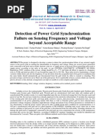 Detection of Power Grid Synchronization Failure On Sensing Frequency and Voltage Beyond Acceptable Range