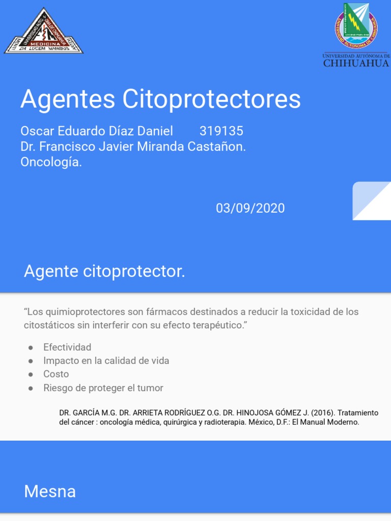 Agentes Citoprotectores PDF Quimioterapia Rtt