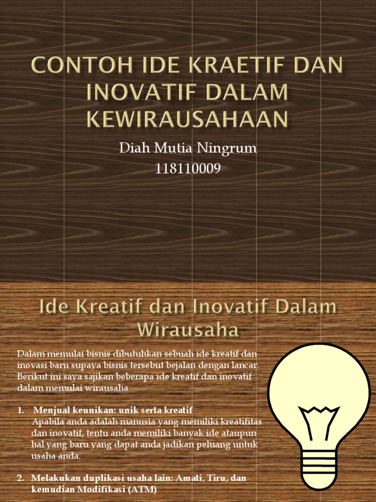 Ide Kreatif untuk Memulai Wirausaha | PDF