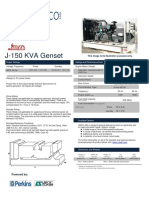J-150 KVA Genset: Output Ratings Ratings and Performance Data