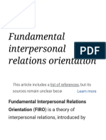 Fundamental Interpersonal Relations Orientation (FIRO) Is A Theory of