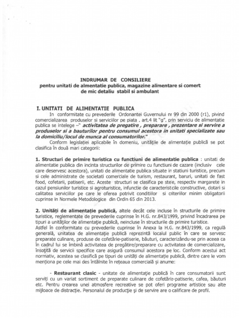Unitati de Alimentatie Publica | PDF
