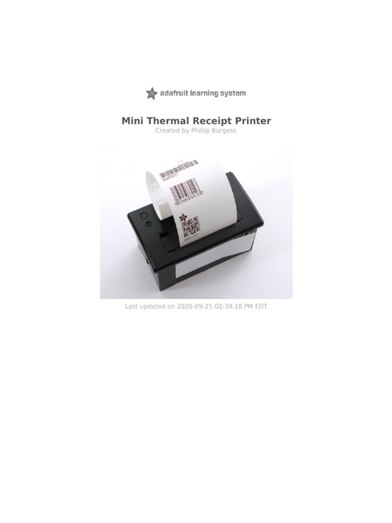 Mini Thermal Receipt Printer | PDF | Barcode | Printer (Computing)