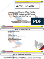 504 Nrotcu Uc-Metc: Proposed Naval Reserve Officer Training Corps (NROTC) Modular and Self-Paced Blended Learning Program