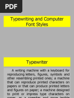 Typewriting and Computer Font Styles