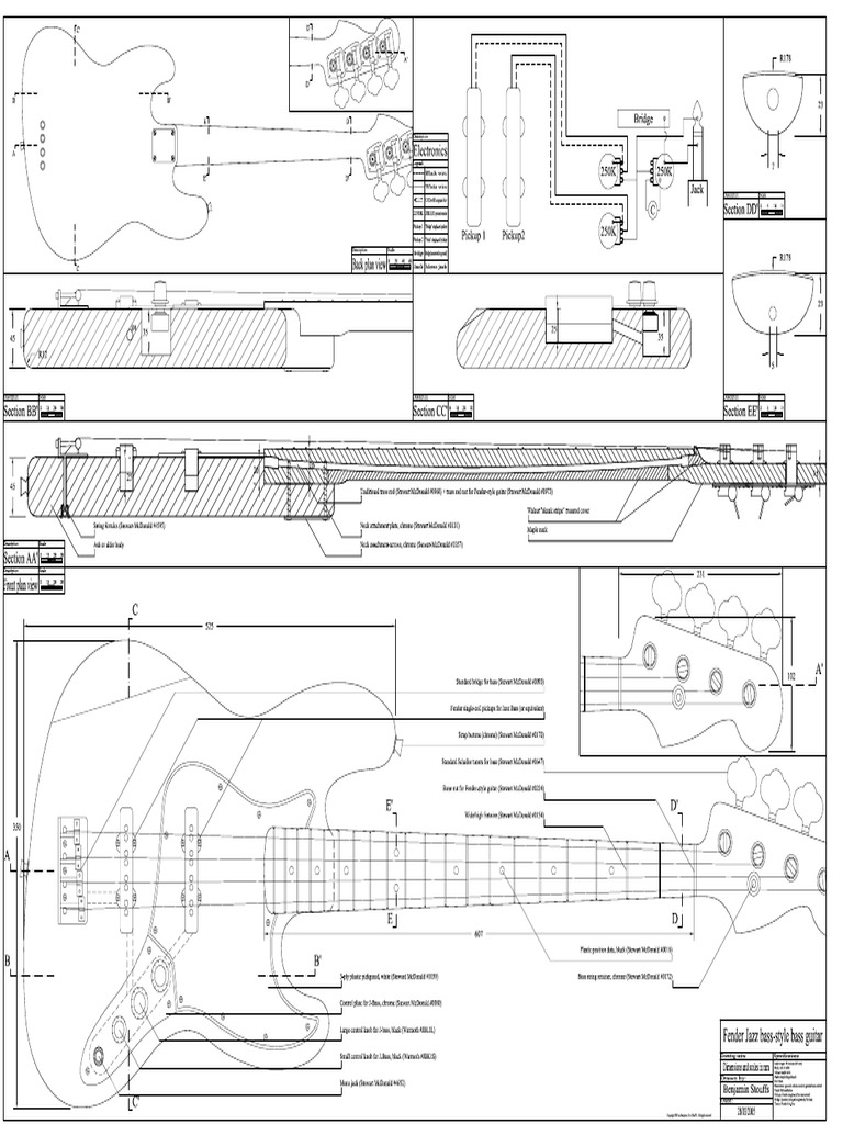 Jazz Bass Plan (Dimensions) PDF
