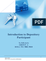 Introduction To Depository Participant: Ty B.B.A (A) Group: A ROLL NO: 5001-5010