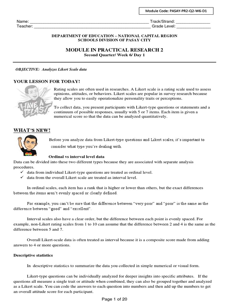 Analyzing Likert Scale Data in Research | PDF | Likert Scale ...