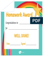 T M 458 Homework Award Certificate - Ver - 1