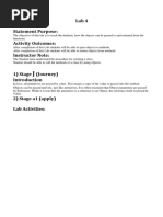 Lab 4 Statement Purpose: Activity Outcomes: Instructor Note