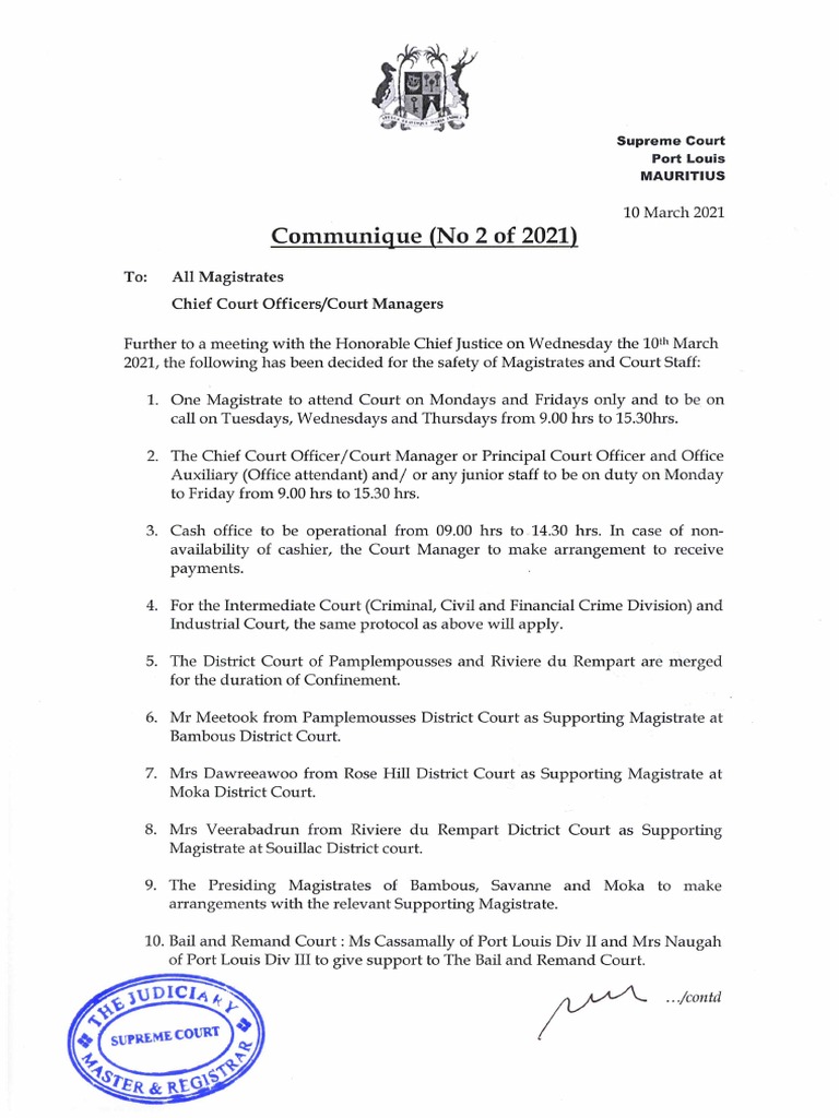 Supreme Court Port Louis PDF