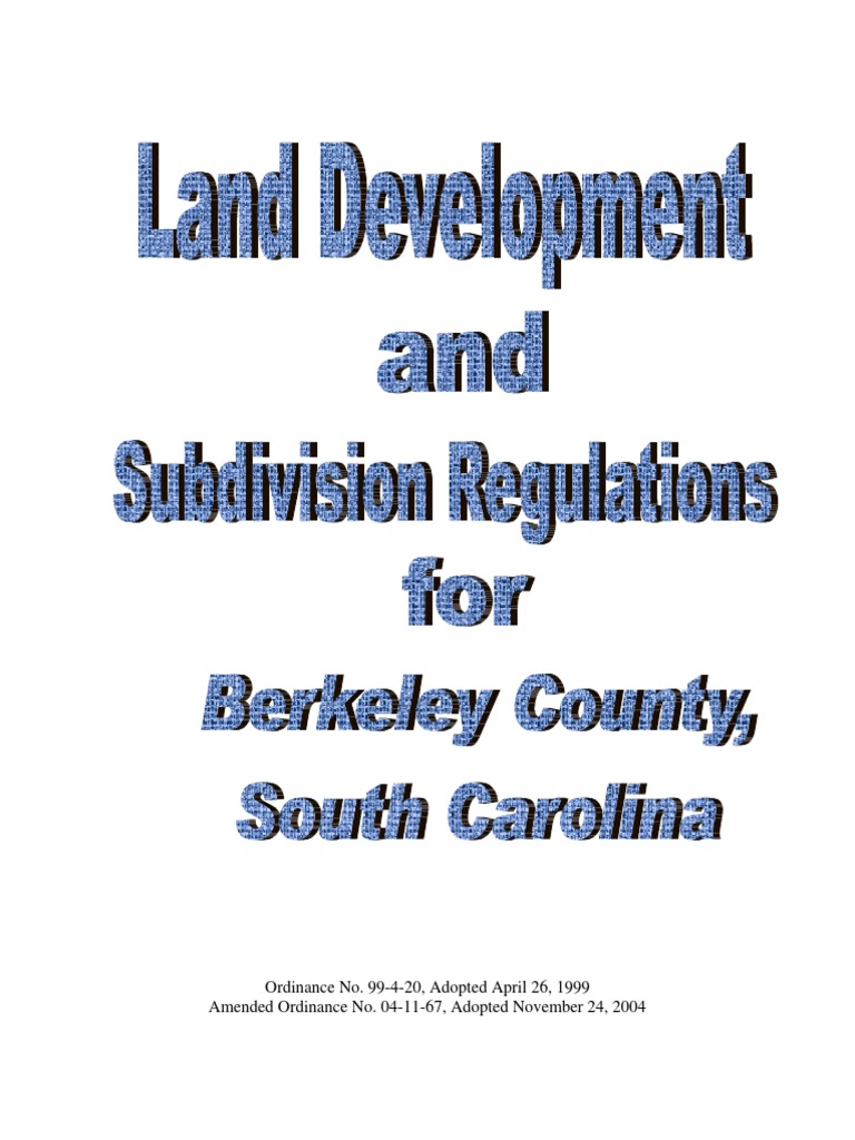 Berkeley County Subdivision Handbook PDF Land Lot Easement