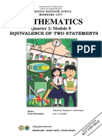 Mathematics: Quarter 2: Module 8 Equivalence of Two Statements